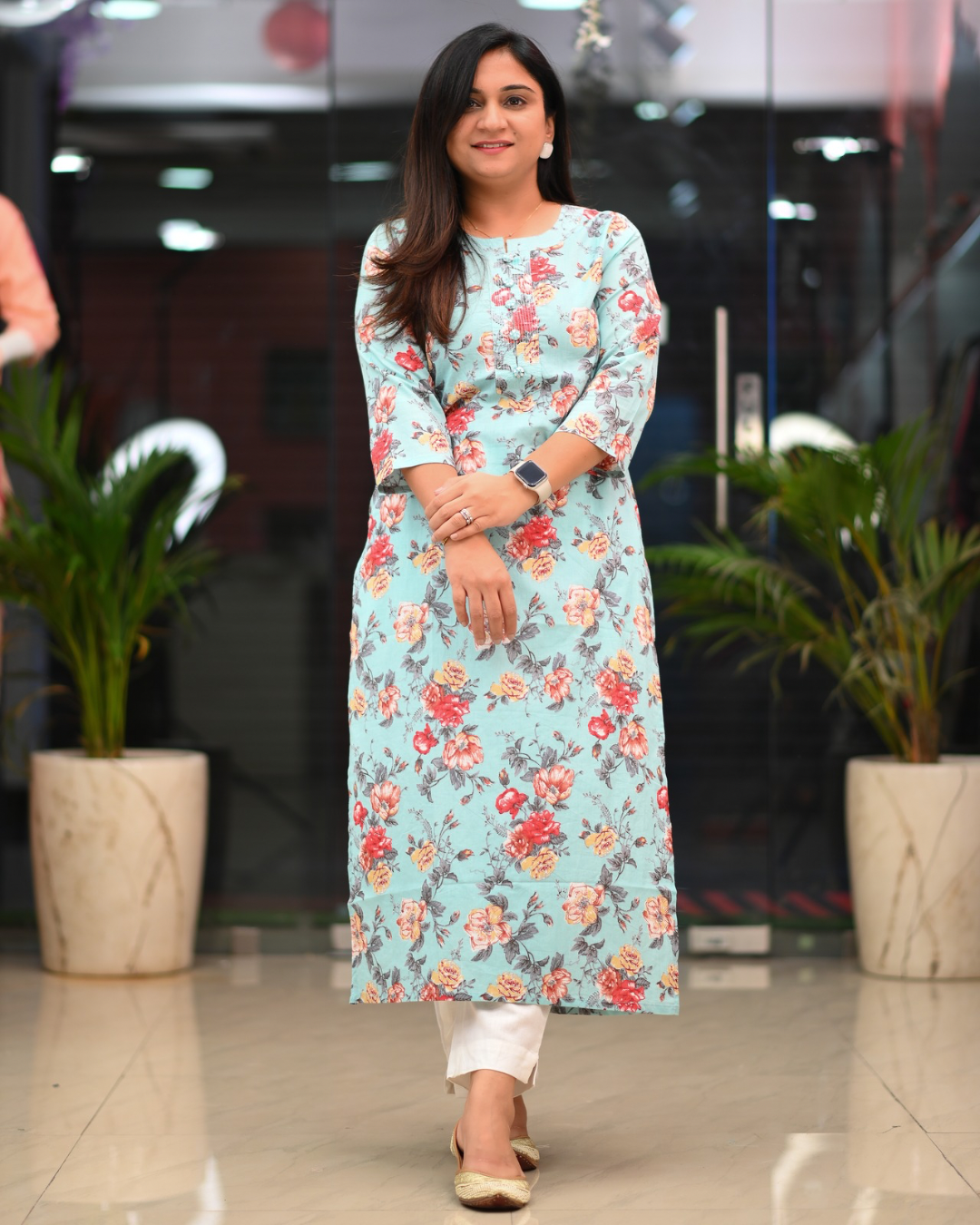 Zoya Casual Cotton straight Kurta - The Jaipur Studio