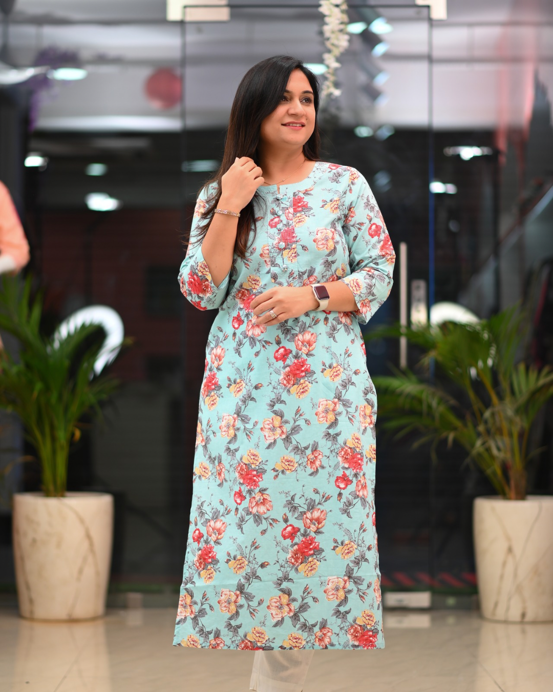 Zoya Casual Cotton straight Kurta - The Jaipur Studio