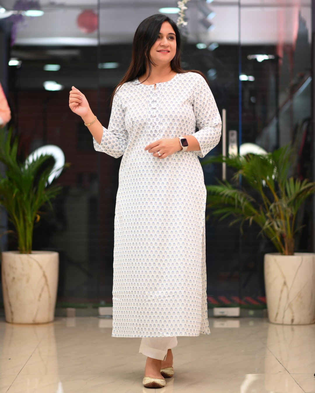 Zoya Casual Cotton straight Kurta - The Jaipur Studio
