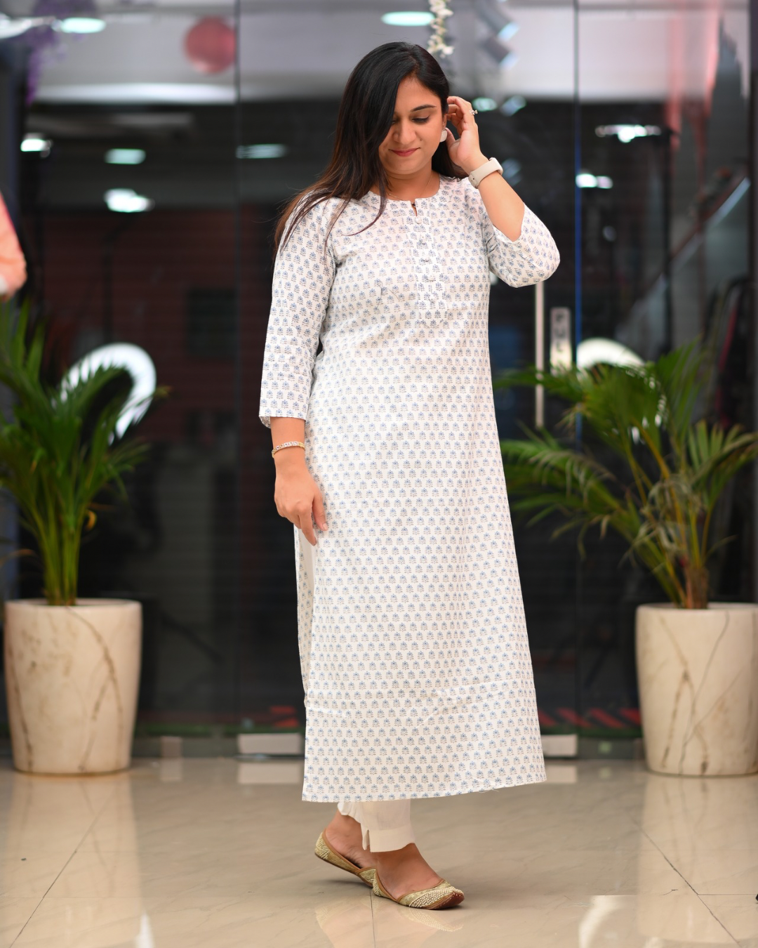 Zoya Casual Cotton straight Kurta - The Jaipur Studio