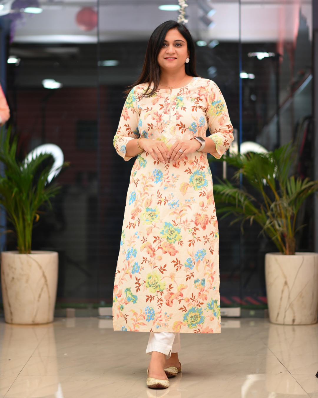 Zoya Casual Cotton straight Kurta - The Jaipur Studio