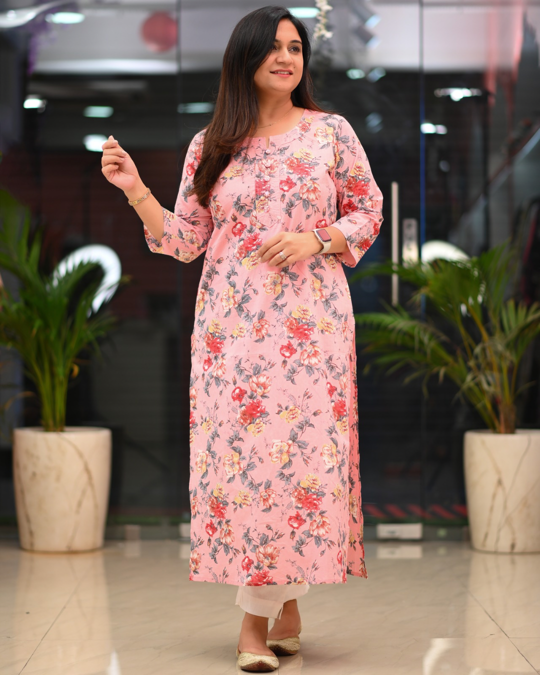 Zoya Casual Cotton straight Kurta - The Jaipur Studio