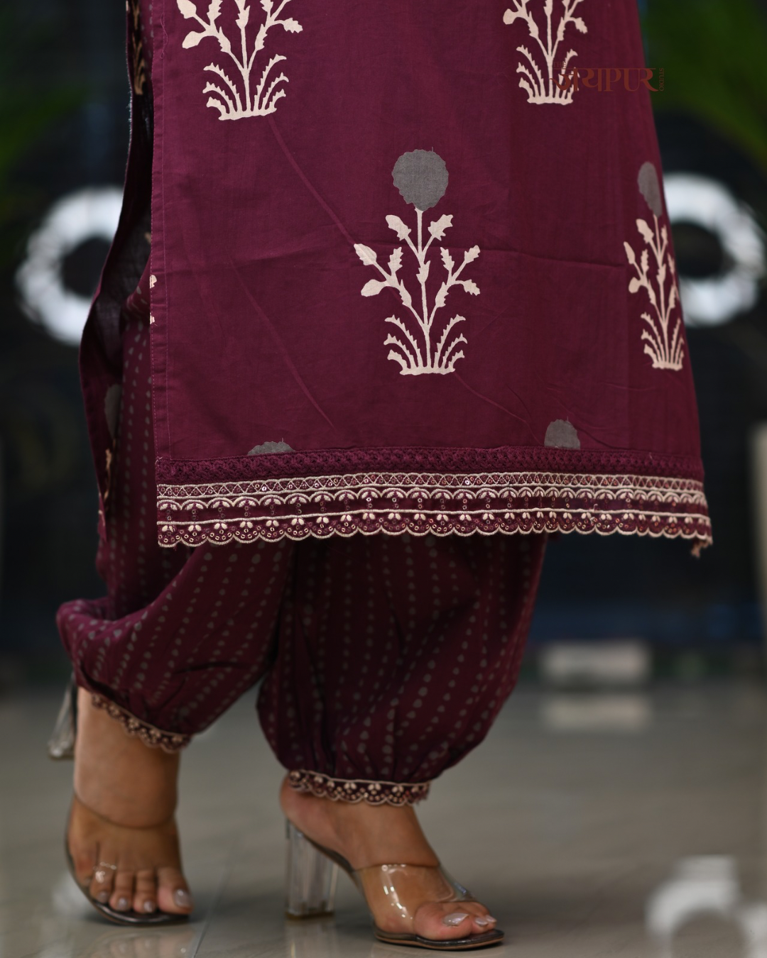 Abiya Cotton Embroidered Afgani Set - The Jaipur Studio