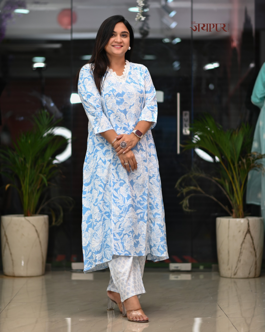 Hanika Cotton A-line Plazo Coord Set - The Jaipur Studio