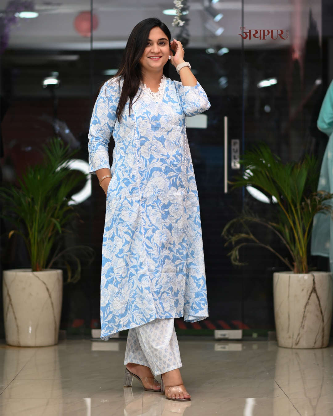 Hanika Cotton A-line Plazo Coord Set - The Jaipur Studio