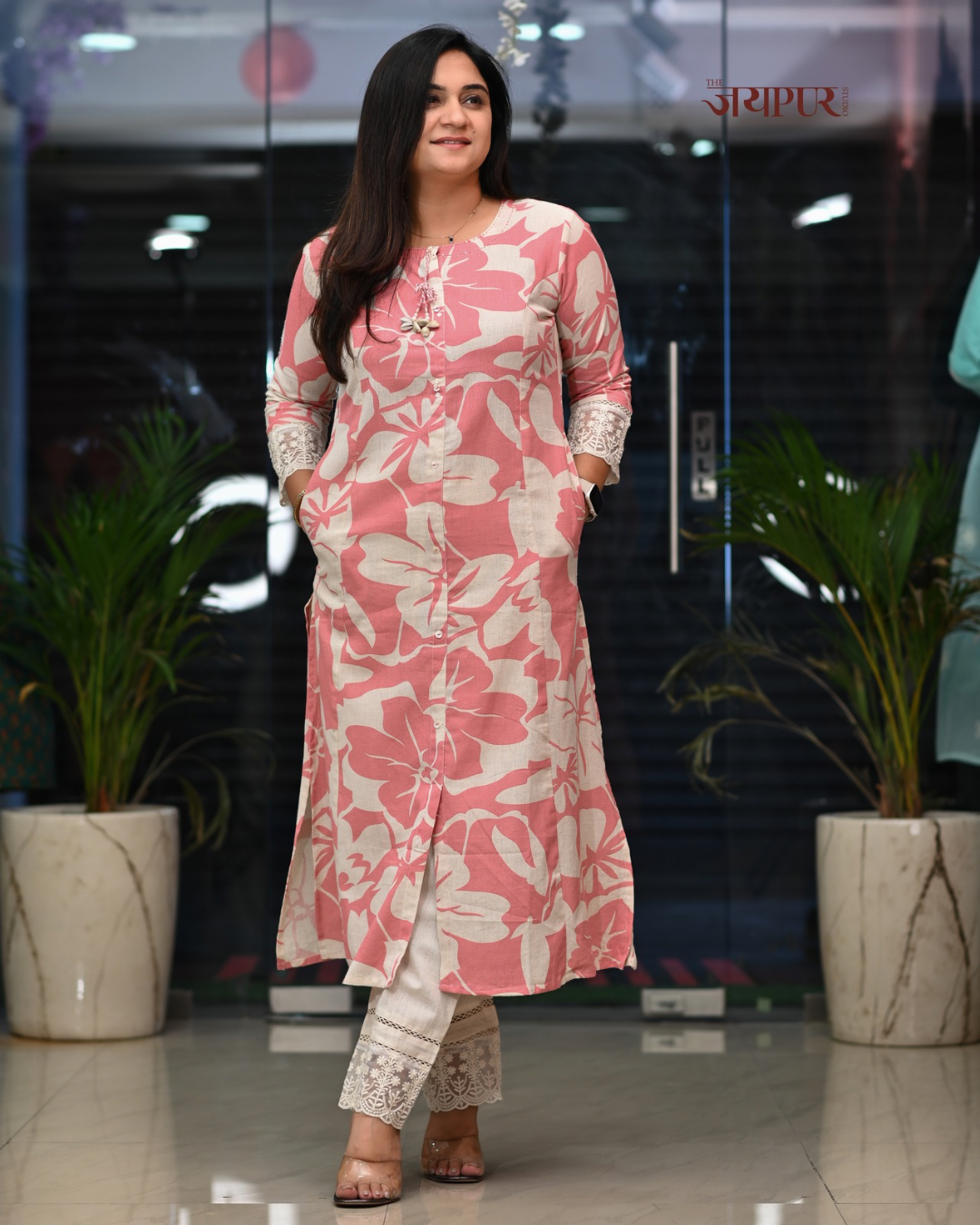 Safia Cotton A-line Pant Set - The Jaipur Studio
