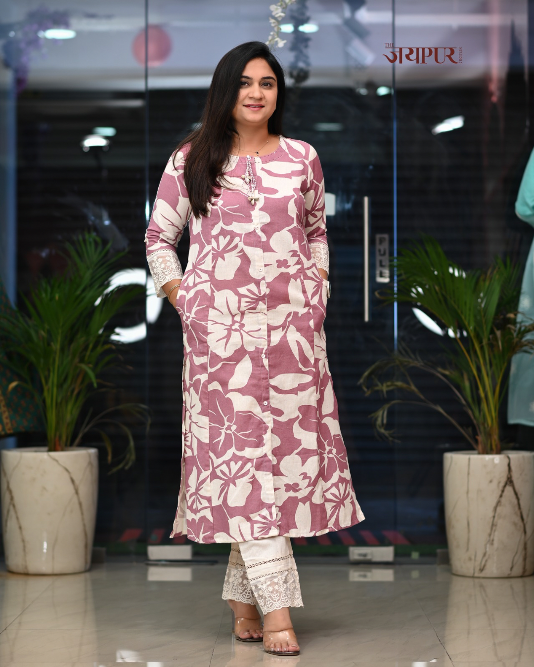 Safia Cotton A-line Pant Set - The Jaipur Studio