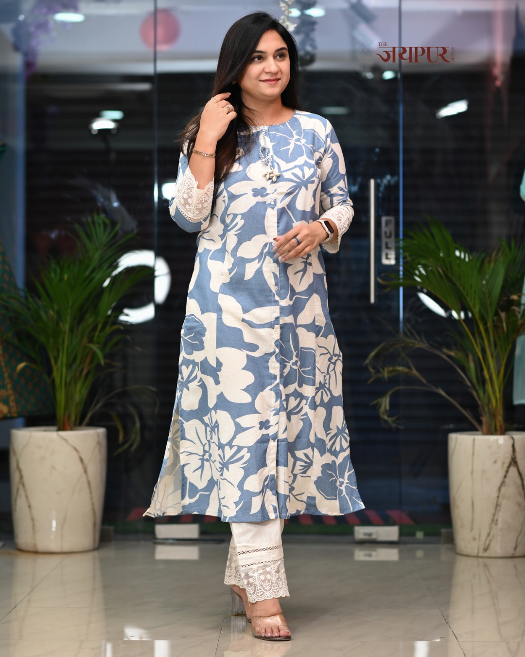 Safia Cotton A-line Pant Set - The Jaipur Studio