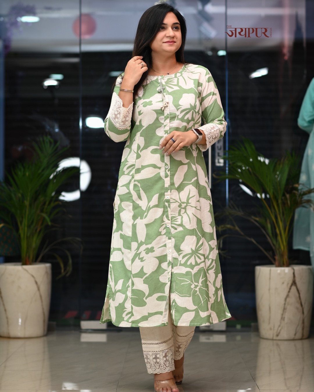 Safia Cotton A-line Pant Set - The Jaipur Studio