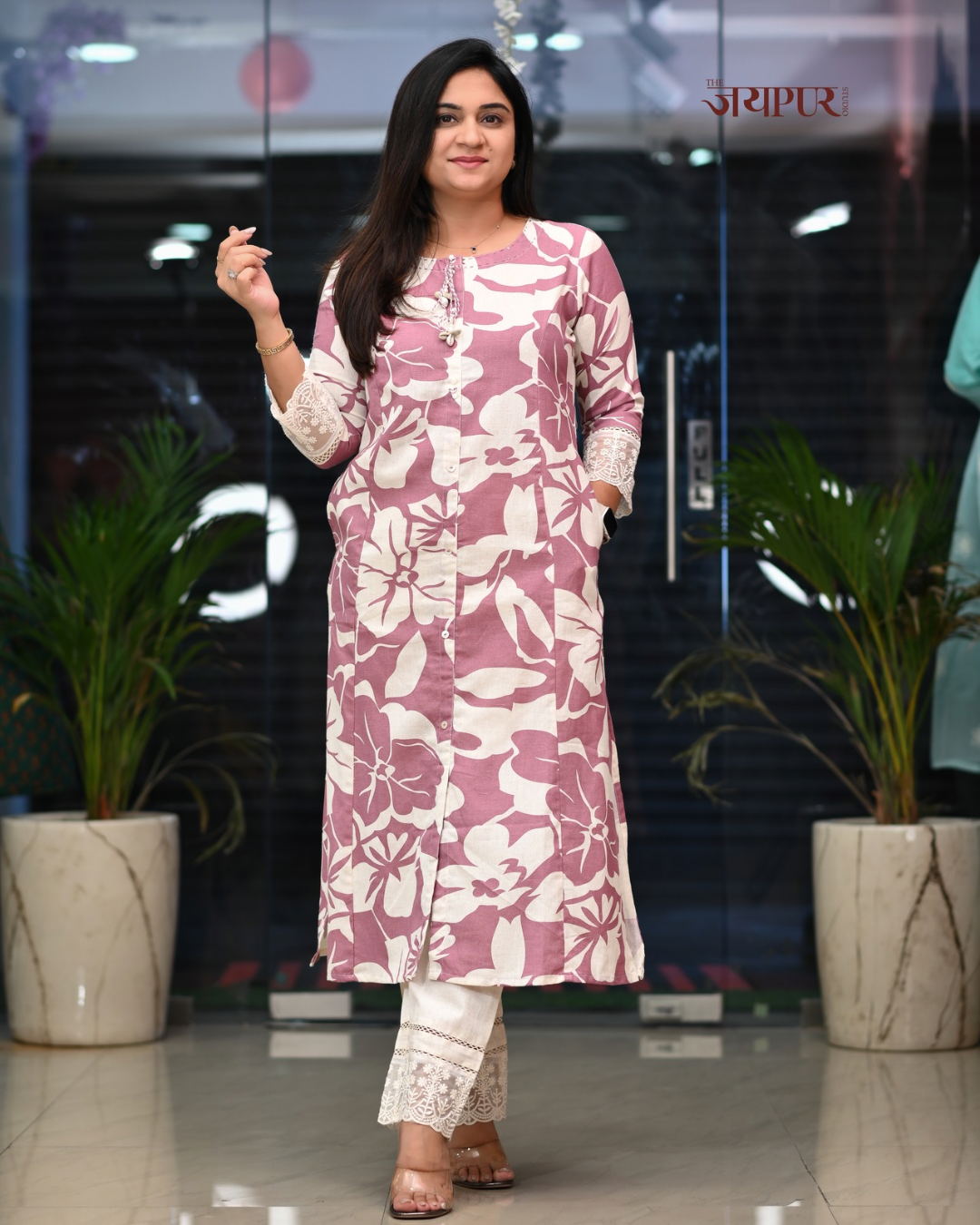 Safia Cotton A-line Pant Set - The Jaipur Studio