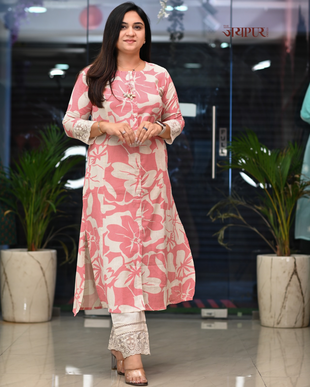 Safia Cotton A-line Pant Set - The Jaipur Studio