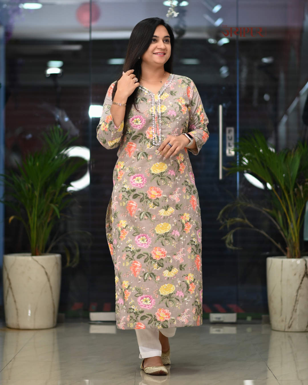 Zoya Casual Cotton straight Kurta - The Jaipur Studio