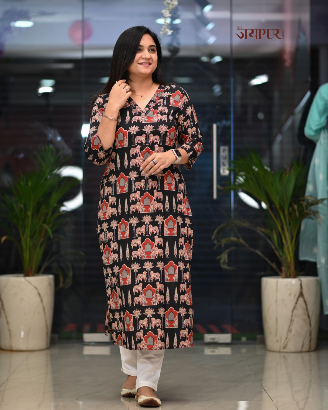 Zoya Casual Cotton straight Kurta - The Jaipur Studio