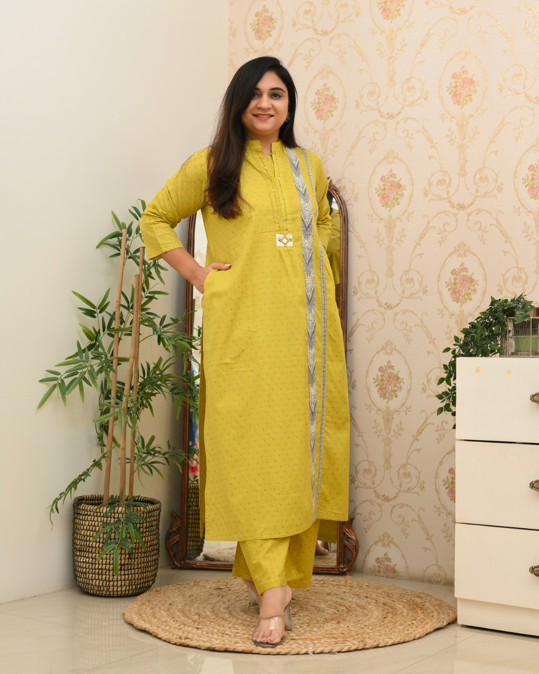 Easha Cotton A-line Plazo Coord Set - The Jaipur Studio