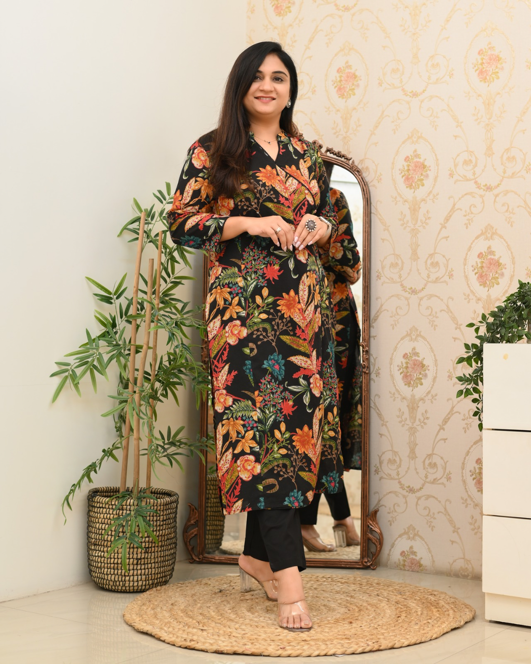 Anushka Casual Angrakha Style Cotton Pant Set - The Jaipur Studio