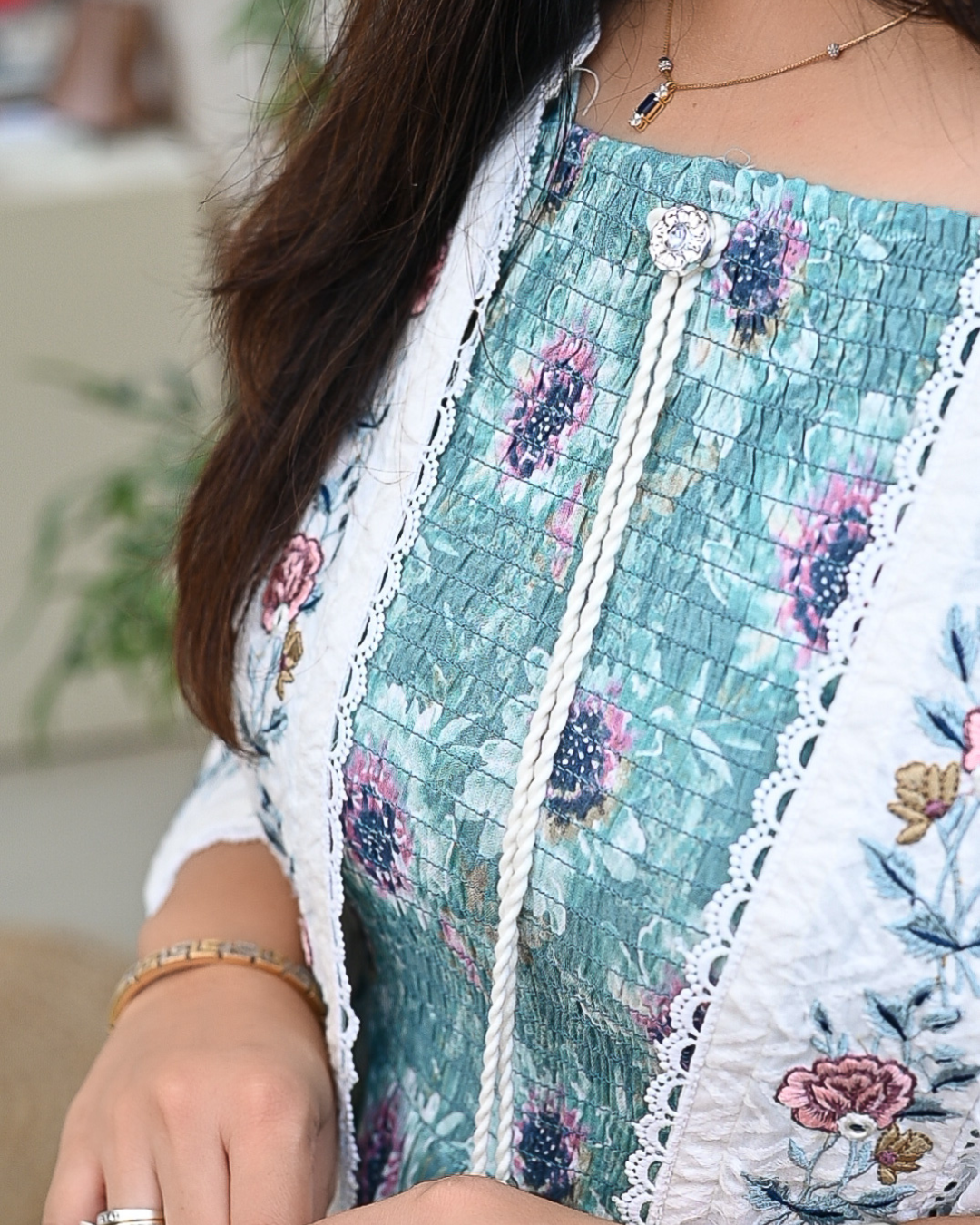 Aashi Cotton Casual Sciffili Long Shrug Dress - The Jaipur Studio