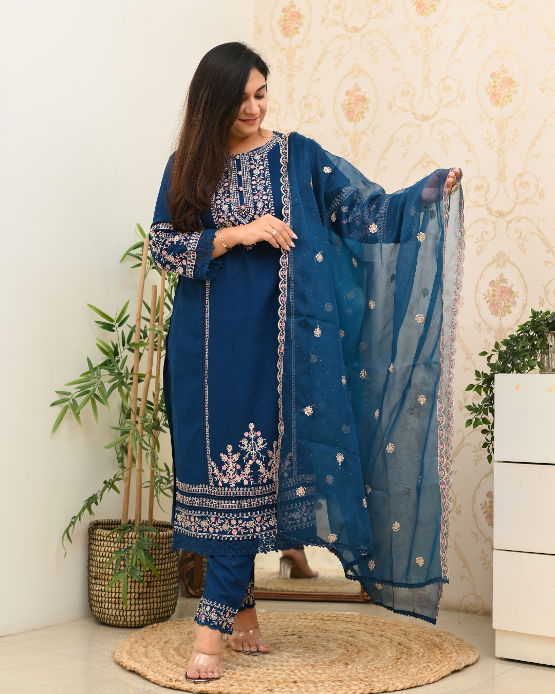 Sohanika Rayon Embroidered Straight Suit - The Jaipur Studio
