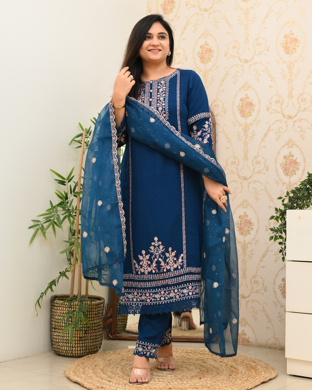 Sohanika Rayon Embroidered Straight Suit - The Jaipur Studio
