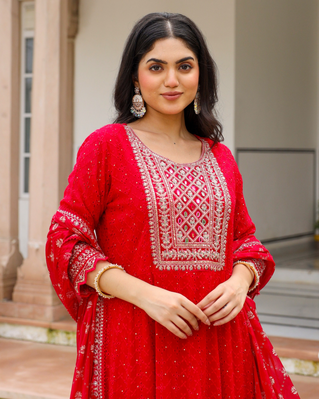 Festive Special Georgette Embroidered Anarkali Set - The Jaipur Studio