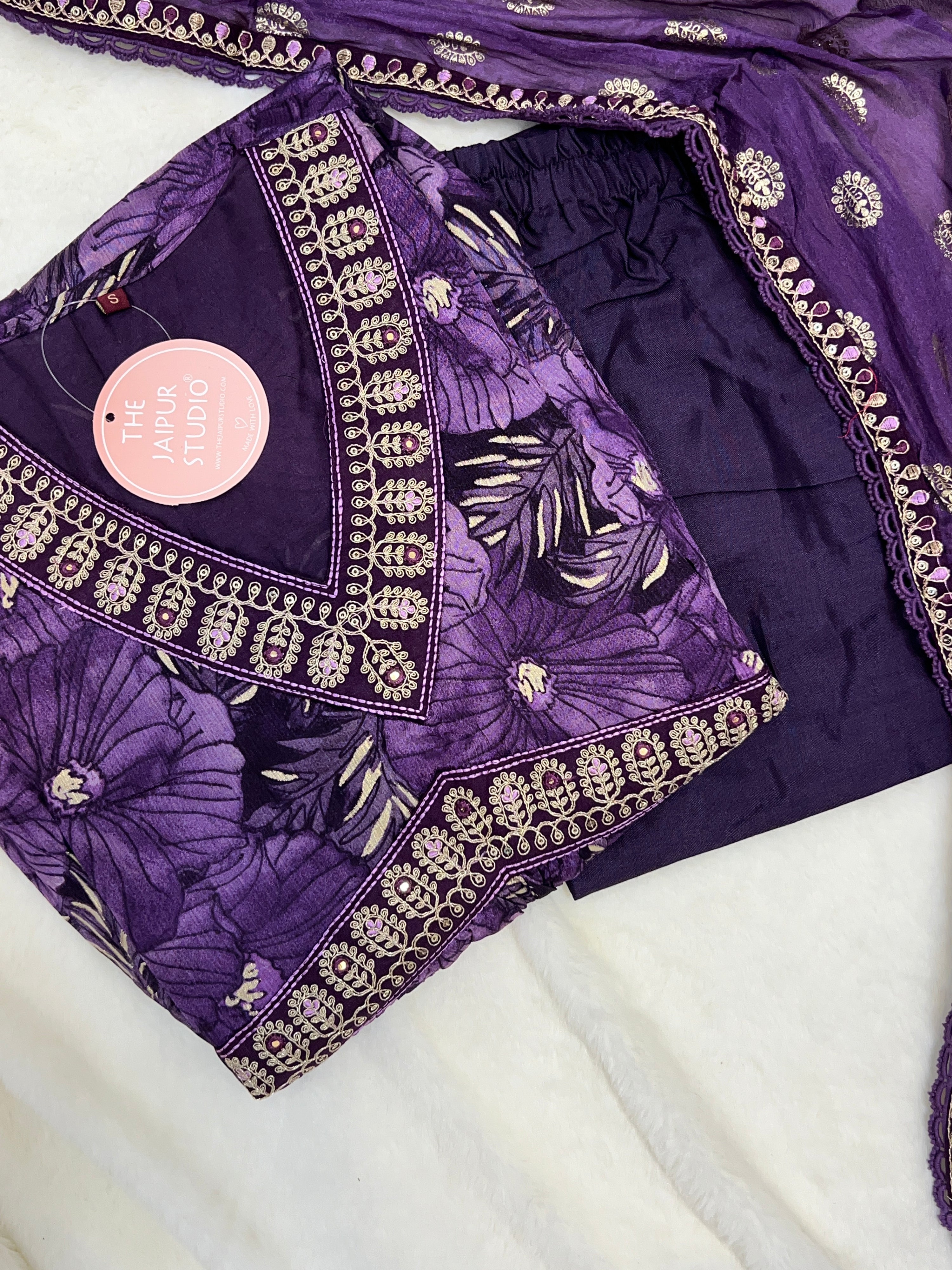 Chinnon Embroidered Floral Alia Pant Set - The Jaipur Studio