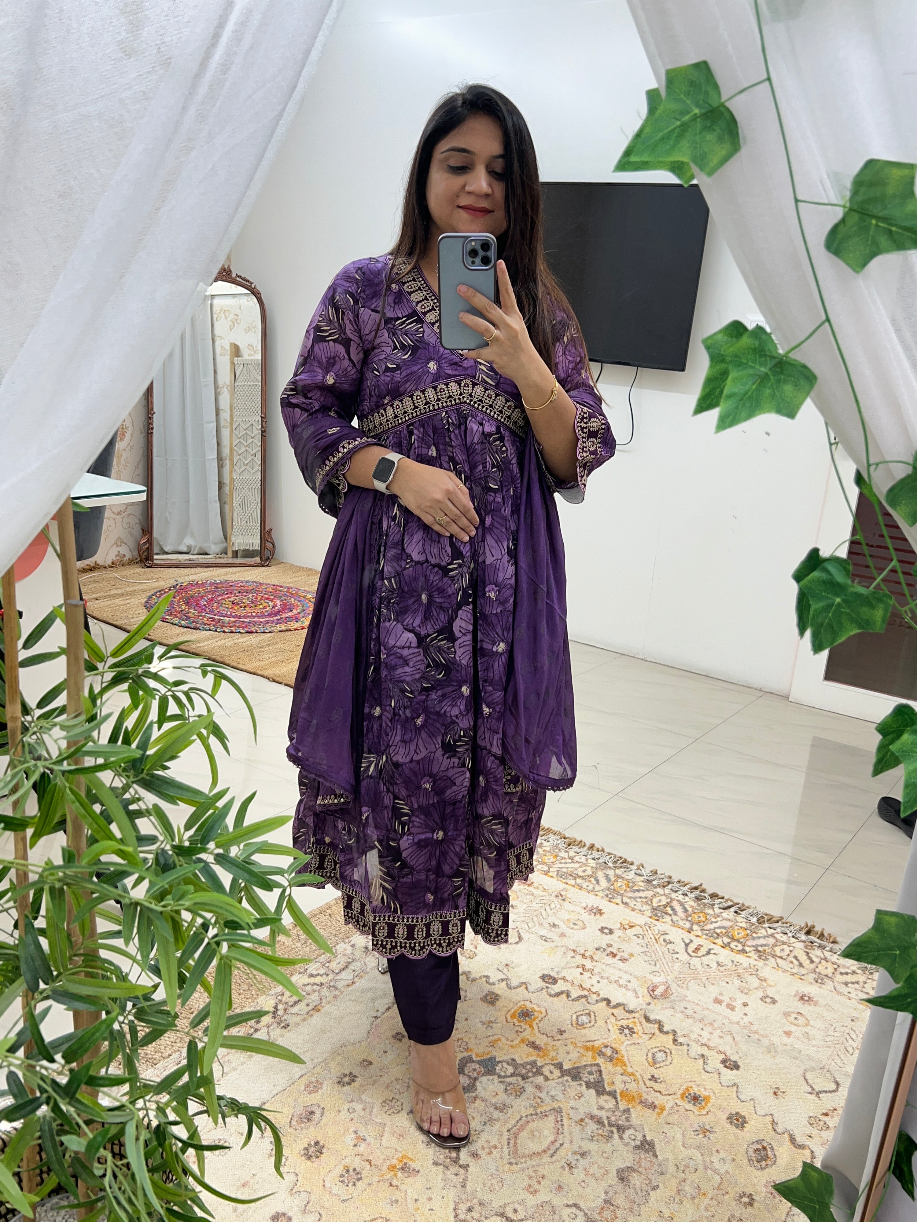 Chinnon Embroidered Floral Alia Pant Set - The Jaipur Studio