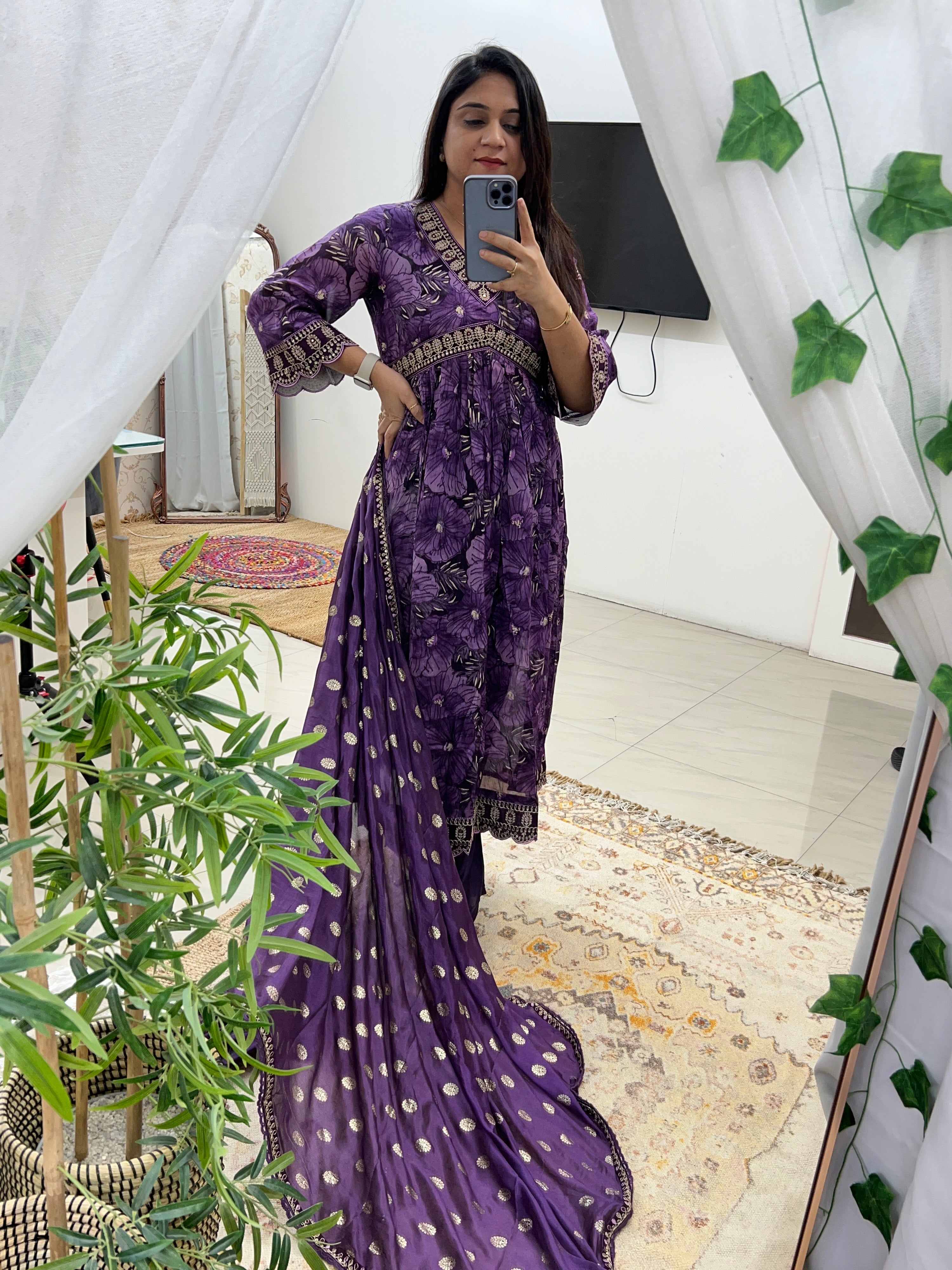 Chinnon Embroidered Floral Alia Pant Set - The Jaipur Studio