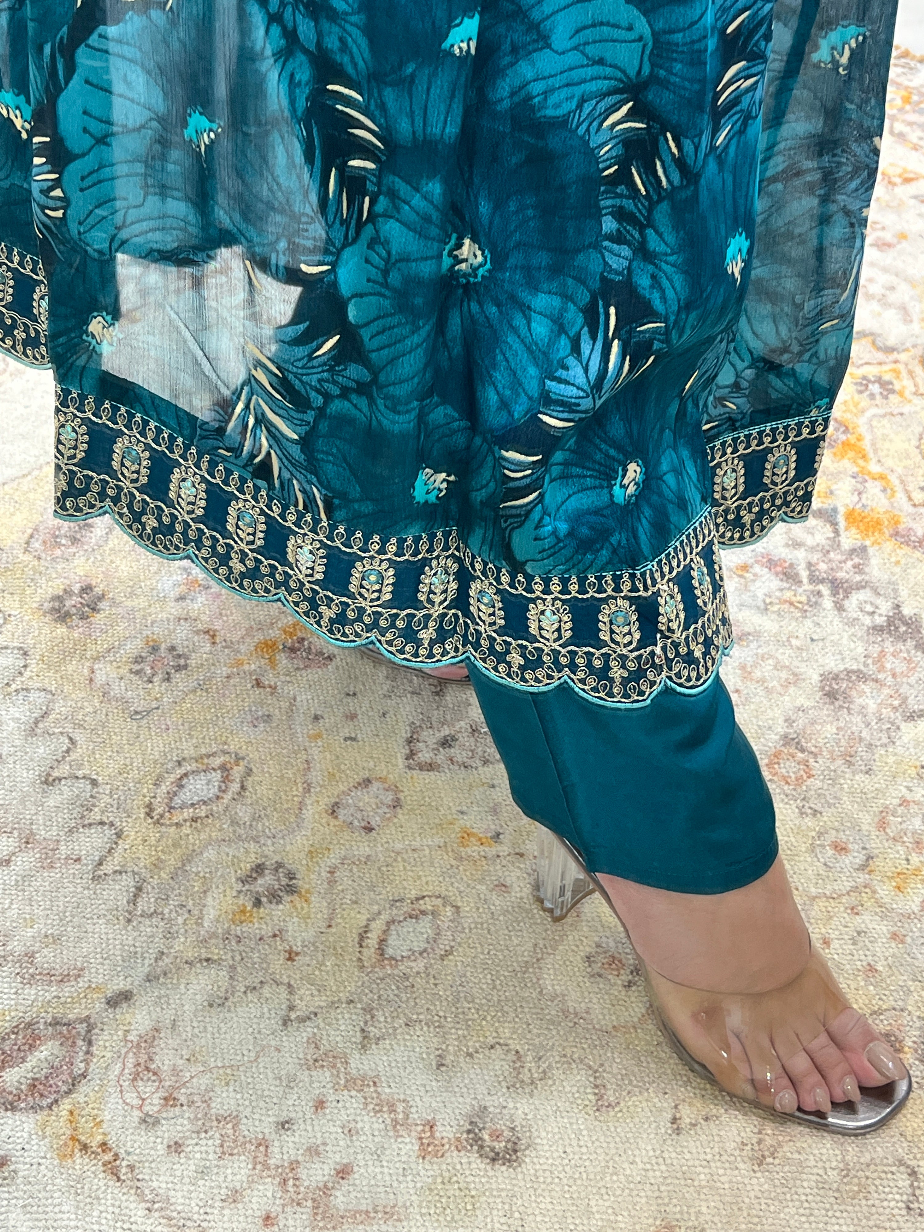 Chinnon Embroidered Floral Alia Pant Set - The Jaipur Studio