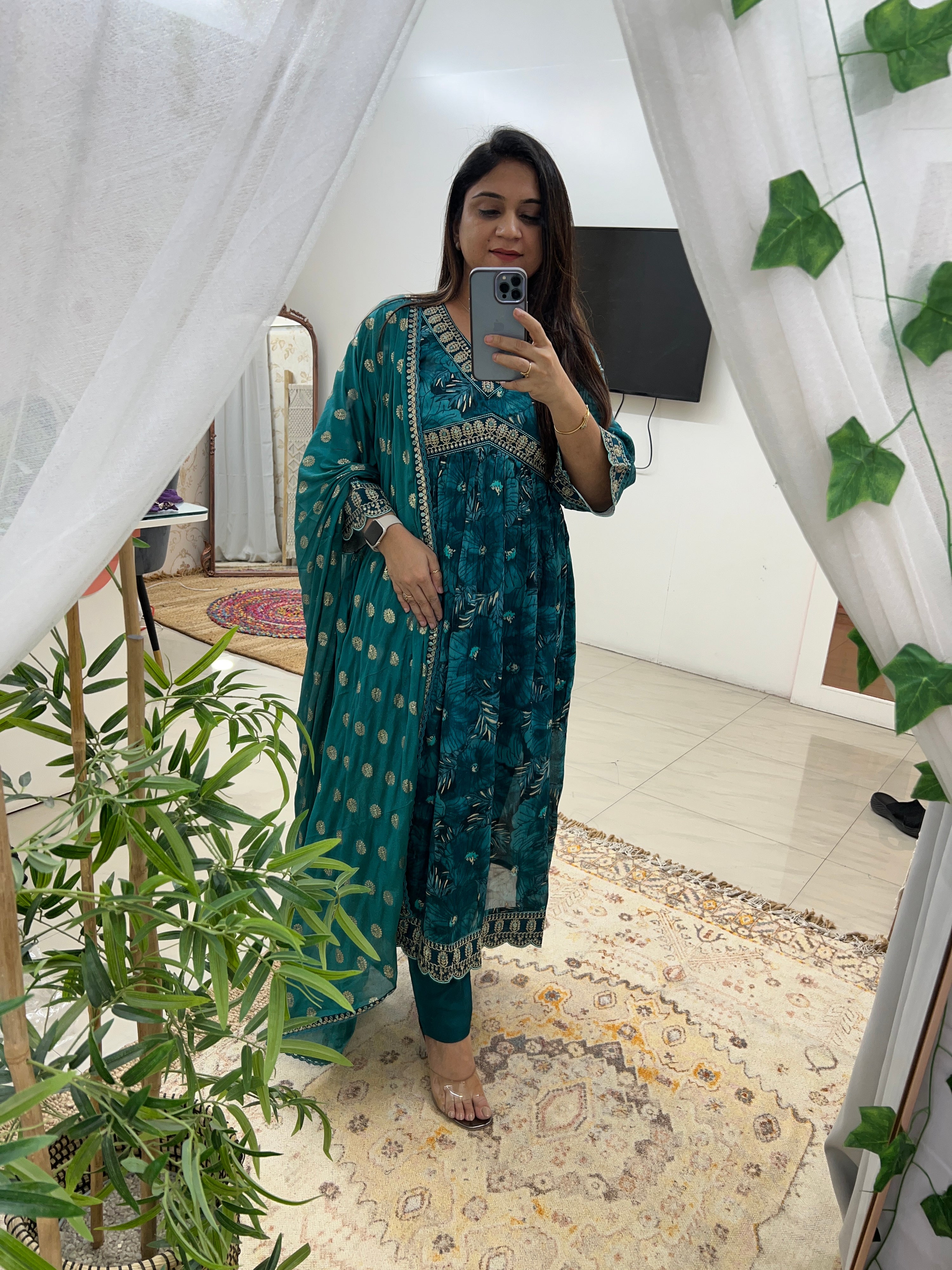 Chinnon Embroidered Floral Alia Pant Set - The Jaipur Studio