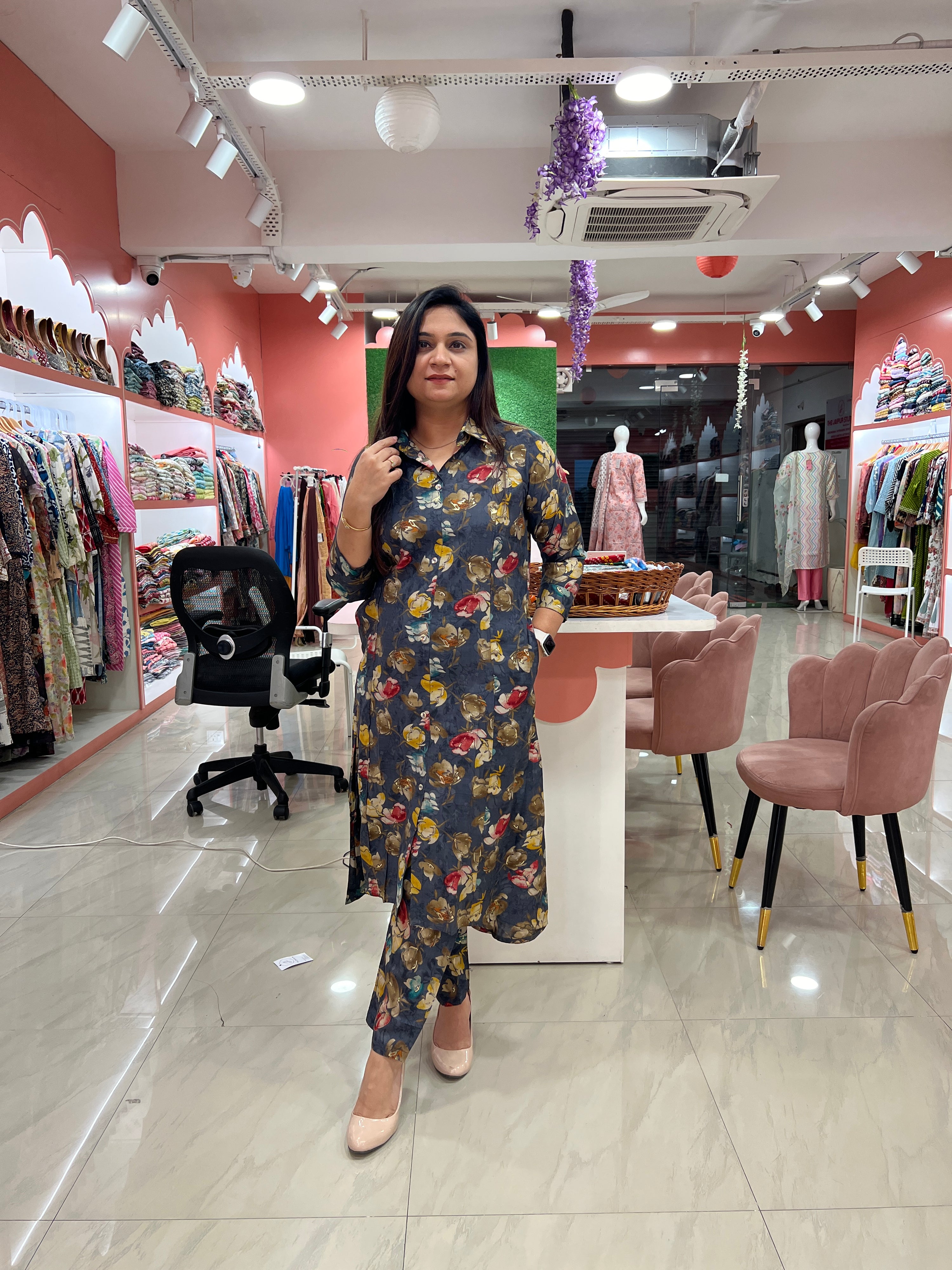 Floral Muslin Coord Set - The Jaipur Studio