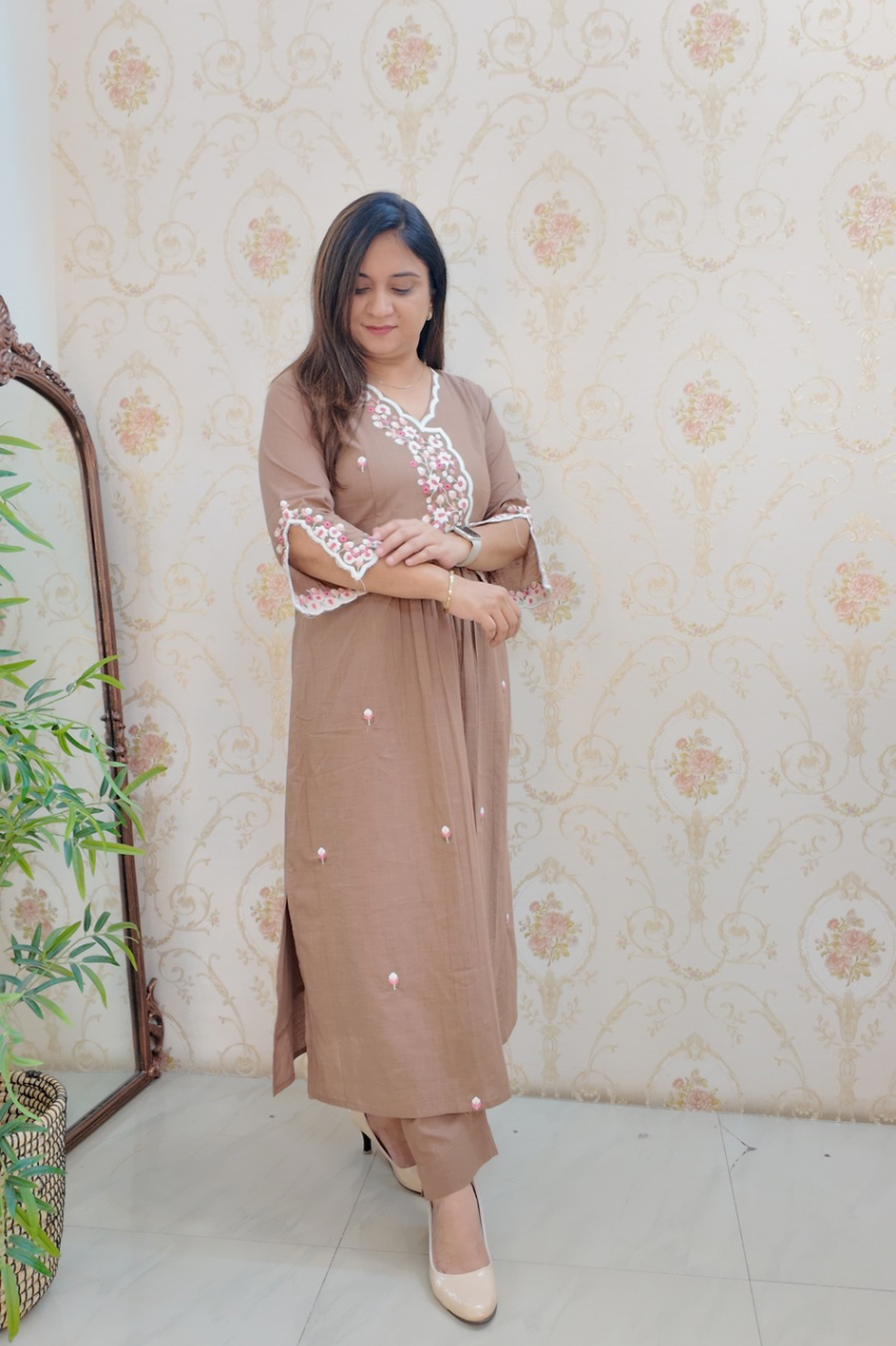 Cotton Embroidered Casual Coord Set - The Jaipur Studio
