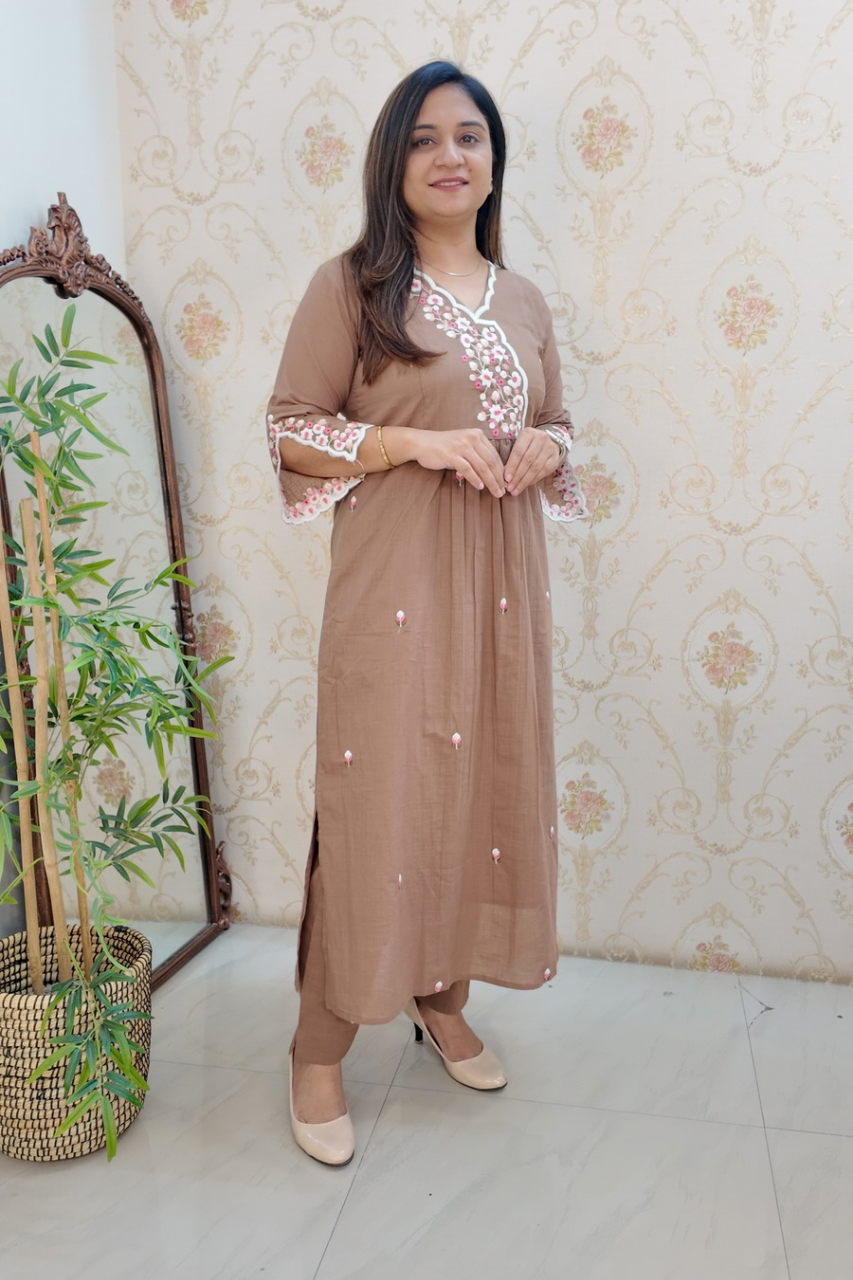 Cotton Embroidered Casual Coord Set - The Jaipur Studio