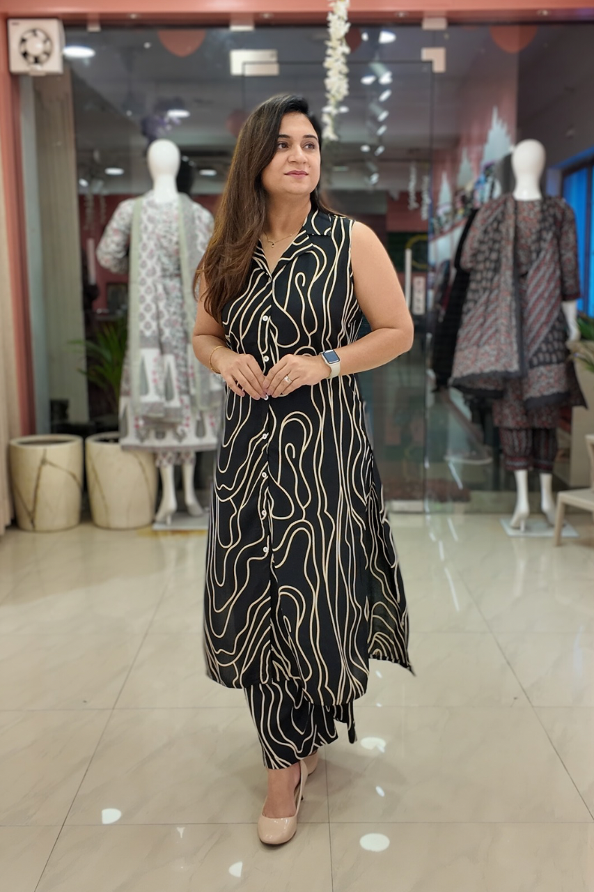 Casual Rayon Geomatric Coord Set - The Jaipur Studio