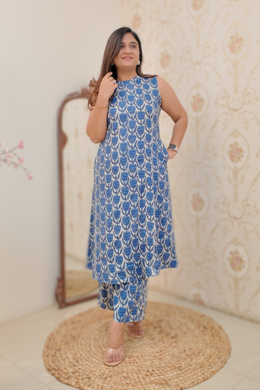Rayon Printed Casual A-line Coord Set - The Jaipur Studio