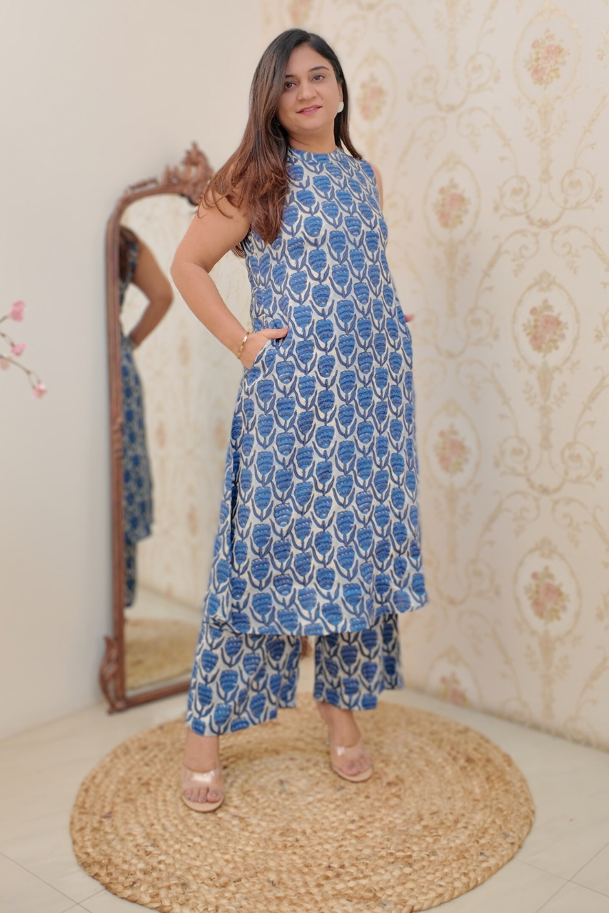 Rayon Printed Casual A-line Coord Set - The Jaipur Studio