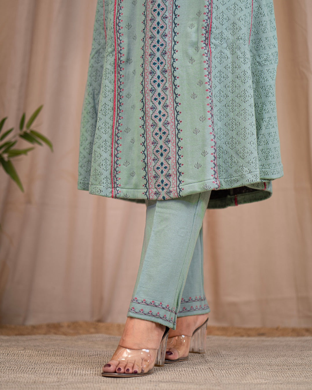 Samaira Woollen Anarkali Pant Set - The Jaipur Studio