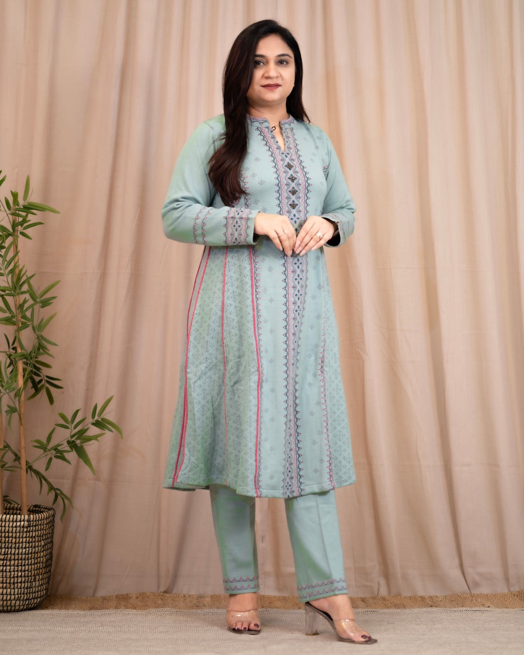 Samaira Woollen Anarkali Pant Set - The Jaipur Studio