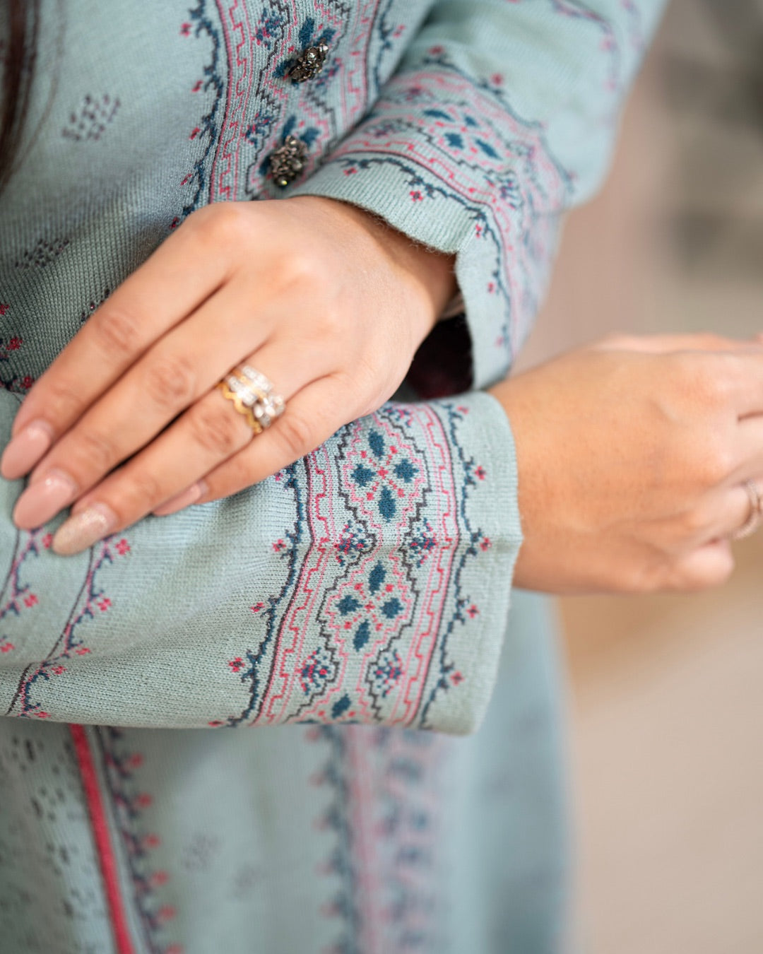 Samaira Woollen Anarkali Pant Set - The Jaipur Studio