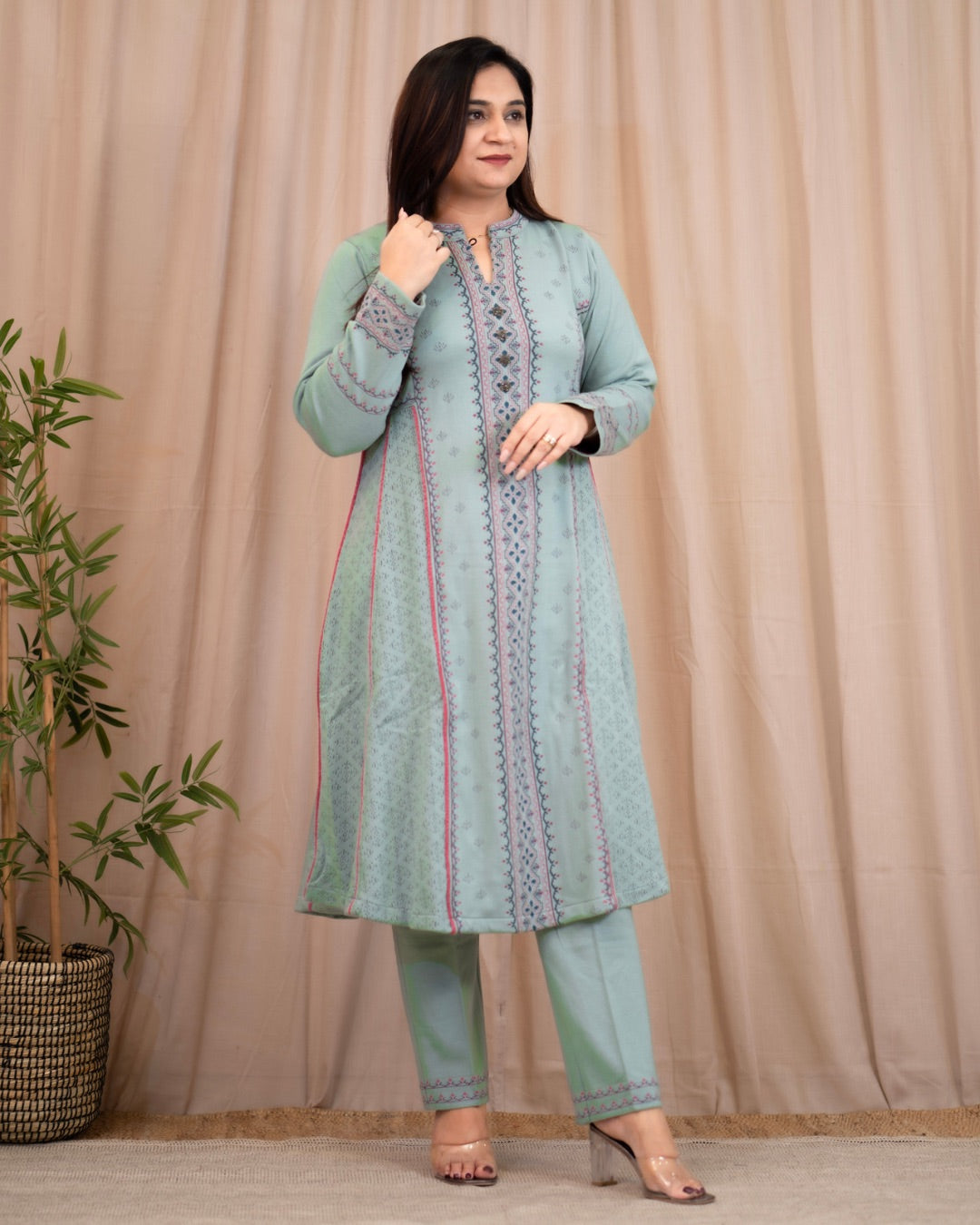 Samaira Woollen Anarkali Pant Set - The Jaipur Studio