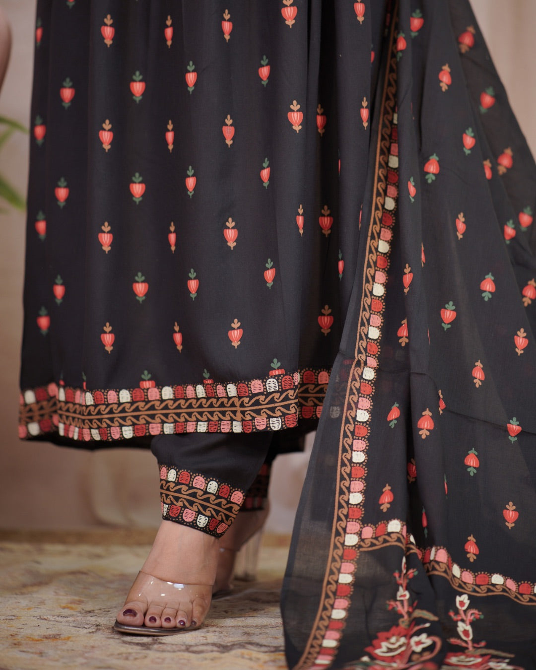 Rayon printed Alia Style Nyra Cut Pant Set - The Jaipur Studio