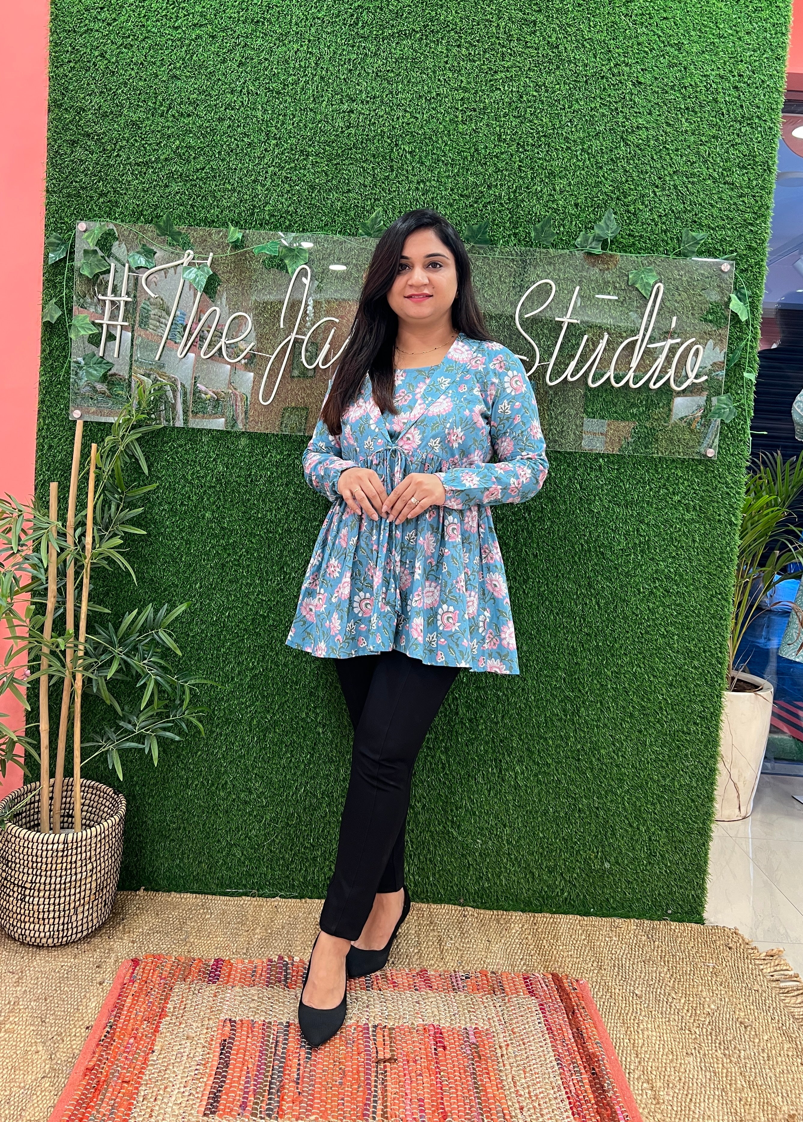 Cotton Double Layered Printed Short Top - The Jaipur Studio