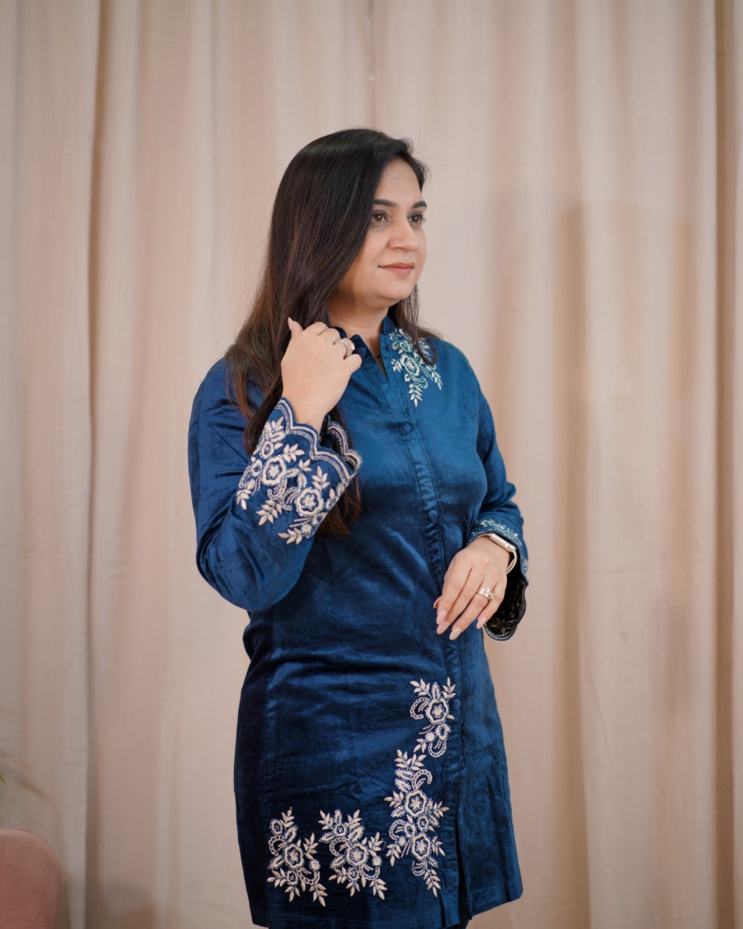 Premium Velet HandEmbroidered Coord Set - The Jaipur Studio