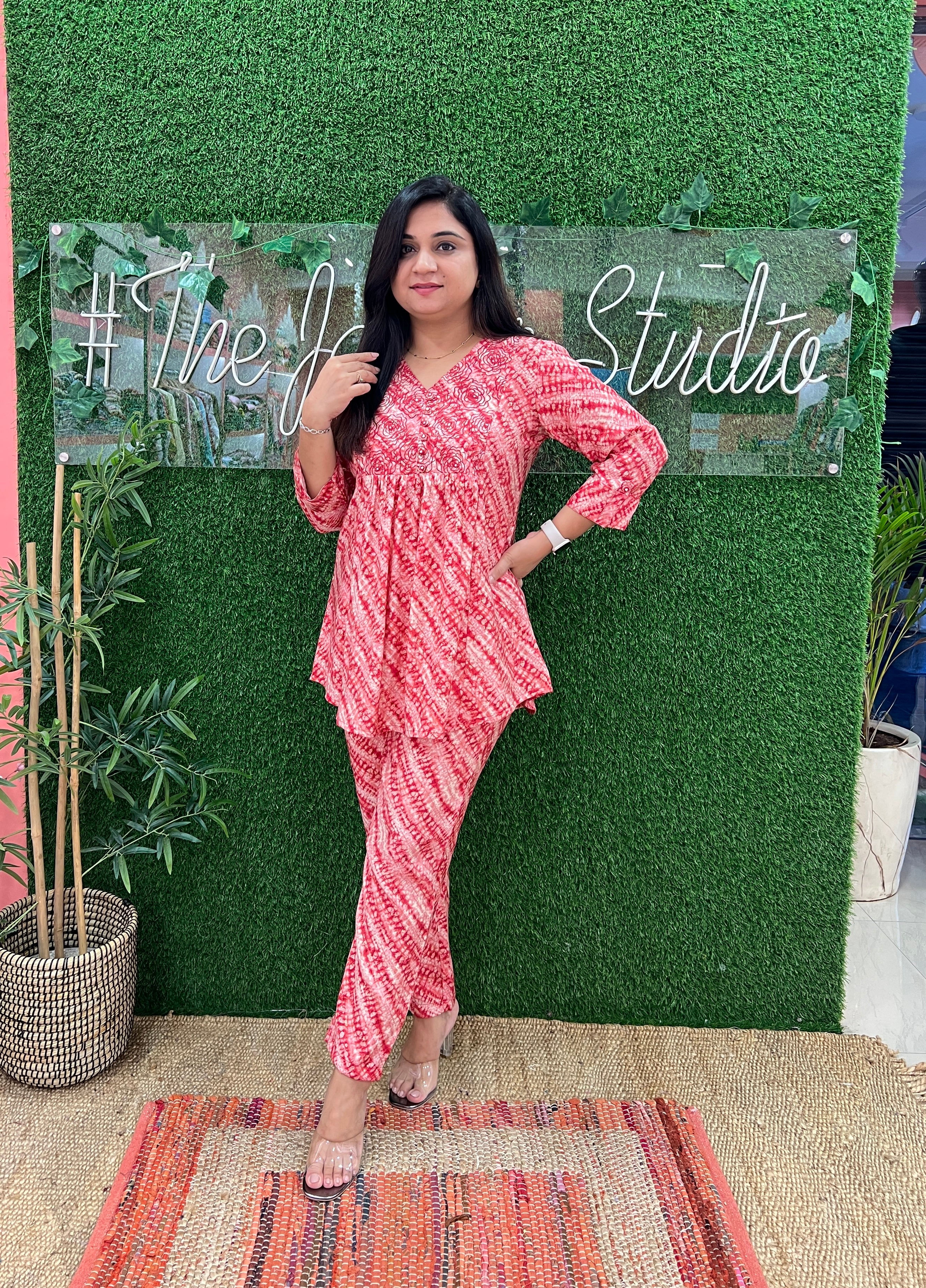 Tie and Dye Muslin Embroidered Coord Set - The Jaipur Studio