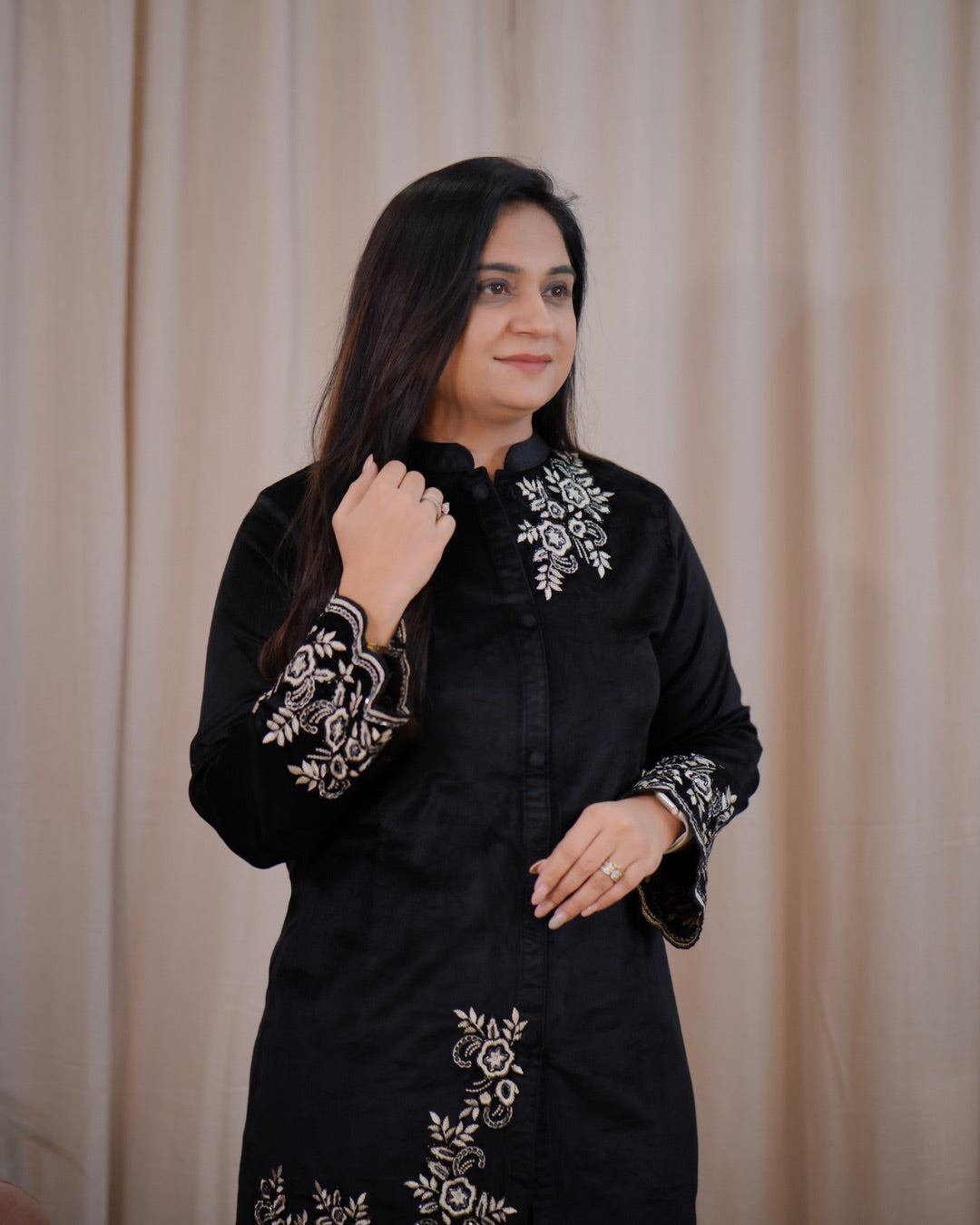 Premium Velet HandEmbroidered Coord Set - The Jaipur Studio