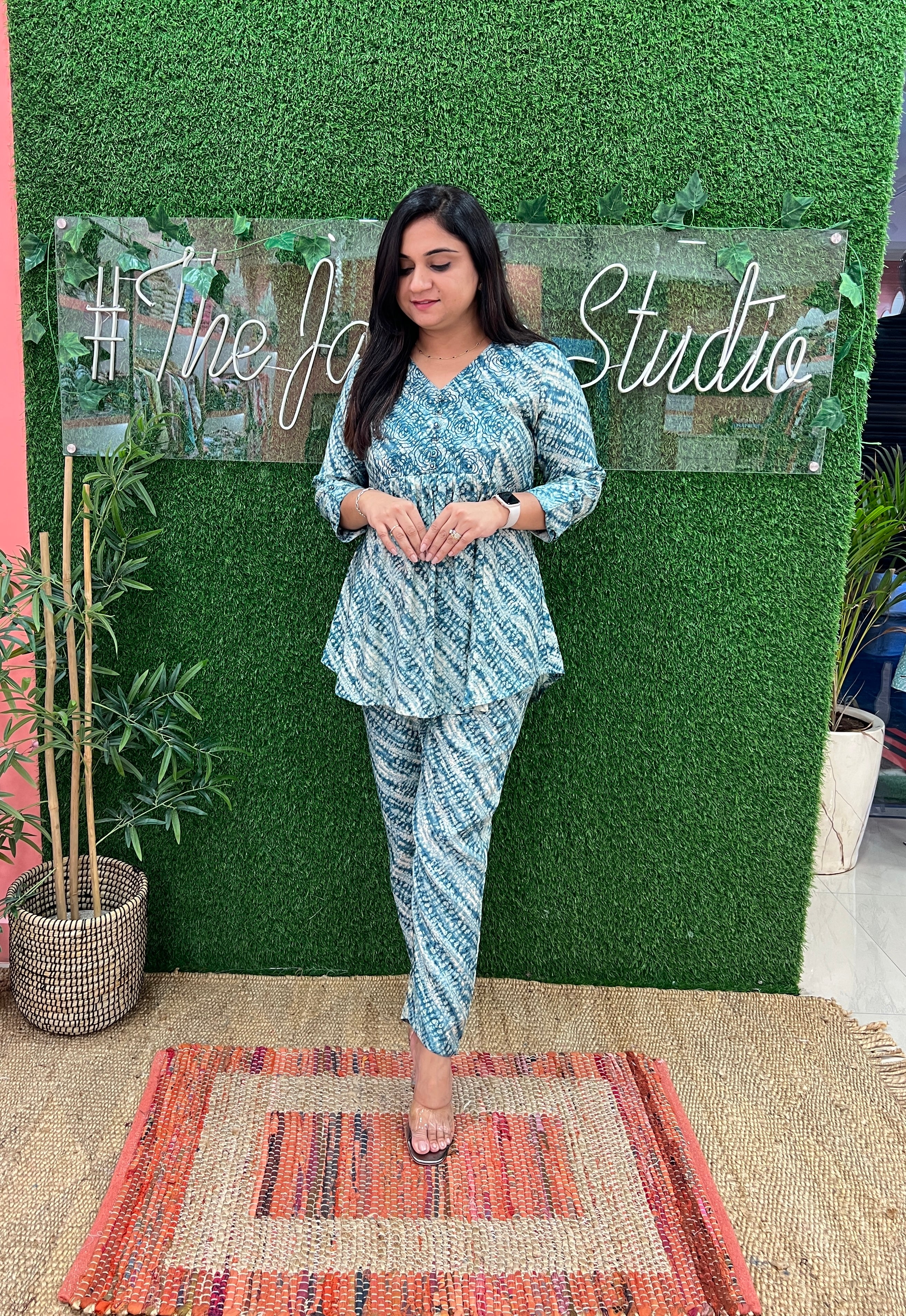 Tie and Dye Muslin Embroidered Coord Set - The Jaipur Studio