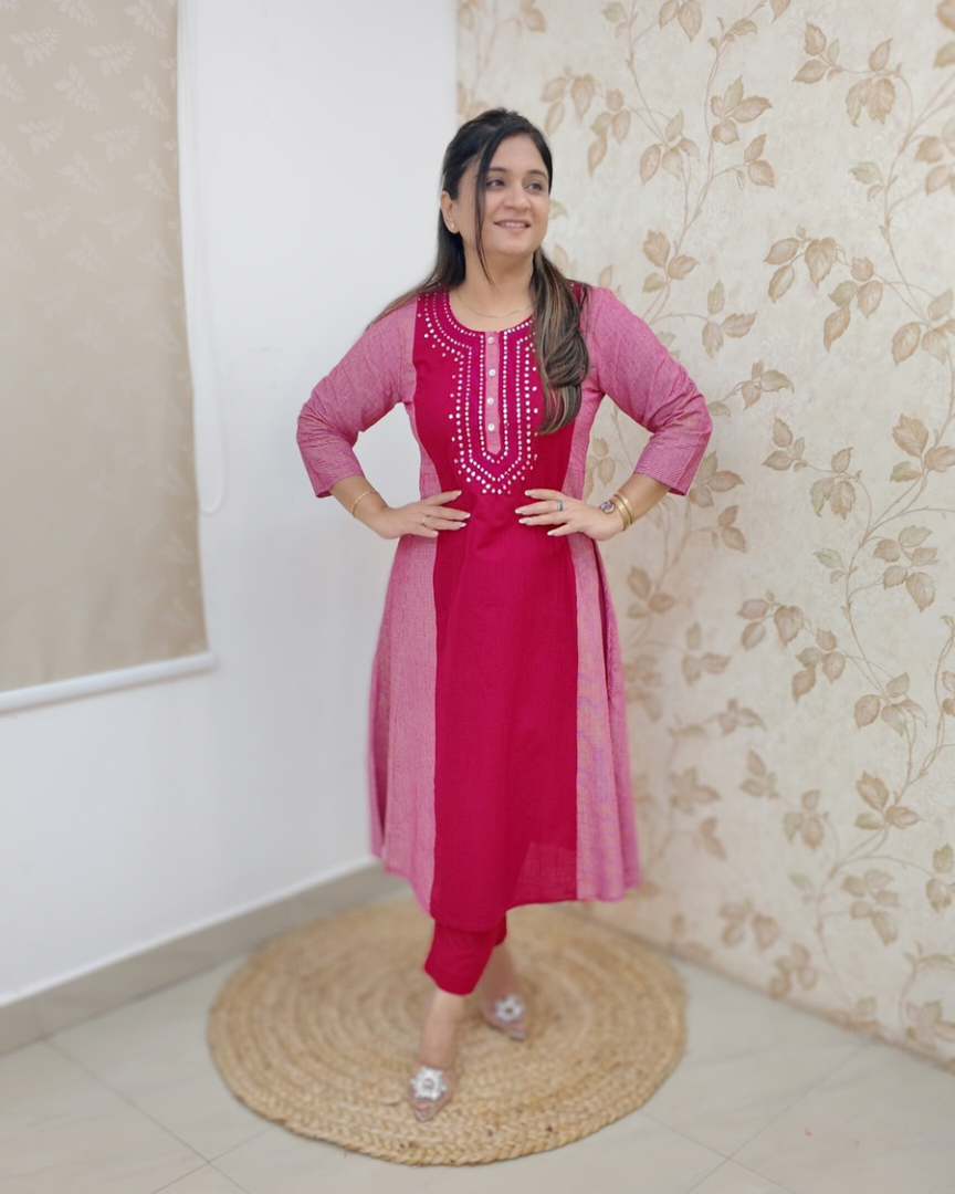 Kanya Handloom Embroidered Pant Set - The Jaipur Studio