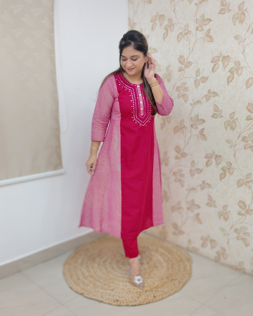 Kanya Handloom Embroidered Pant Set - The Jaipur Studio