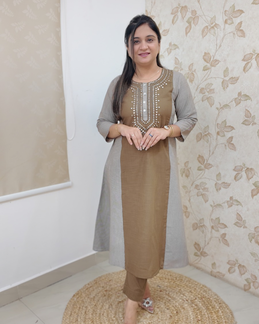 Kanya Handloom Embroidered Pant Set - The Jaipur Studio
