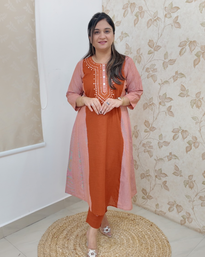 Kanya Handloom Embroidered Pant Set - The Jaipur Studio