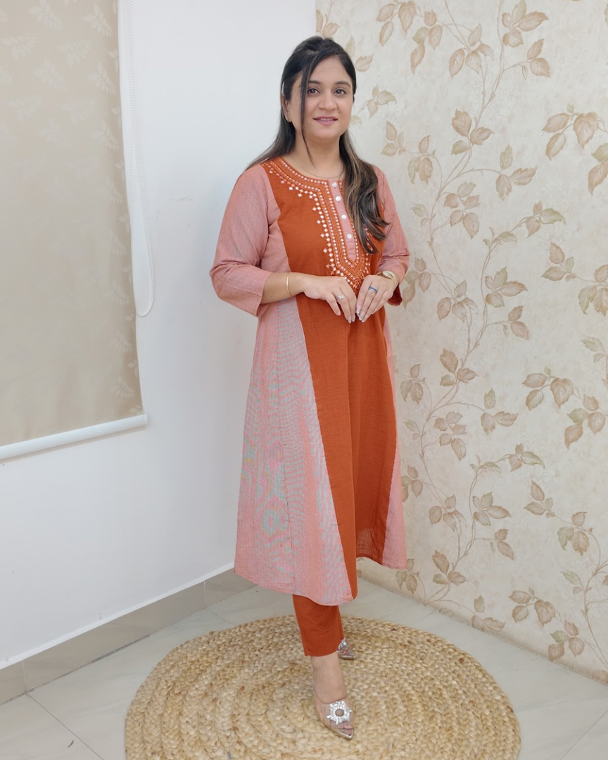 Kanya Handloom Embroidered Pant Set - The Jaipur Studio