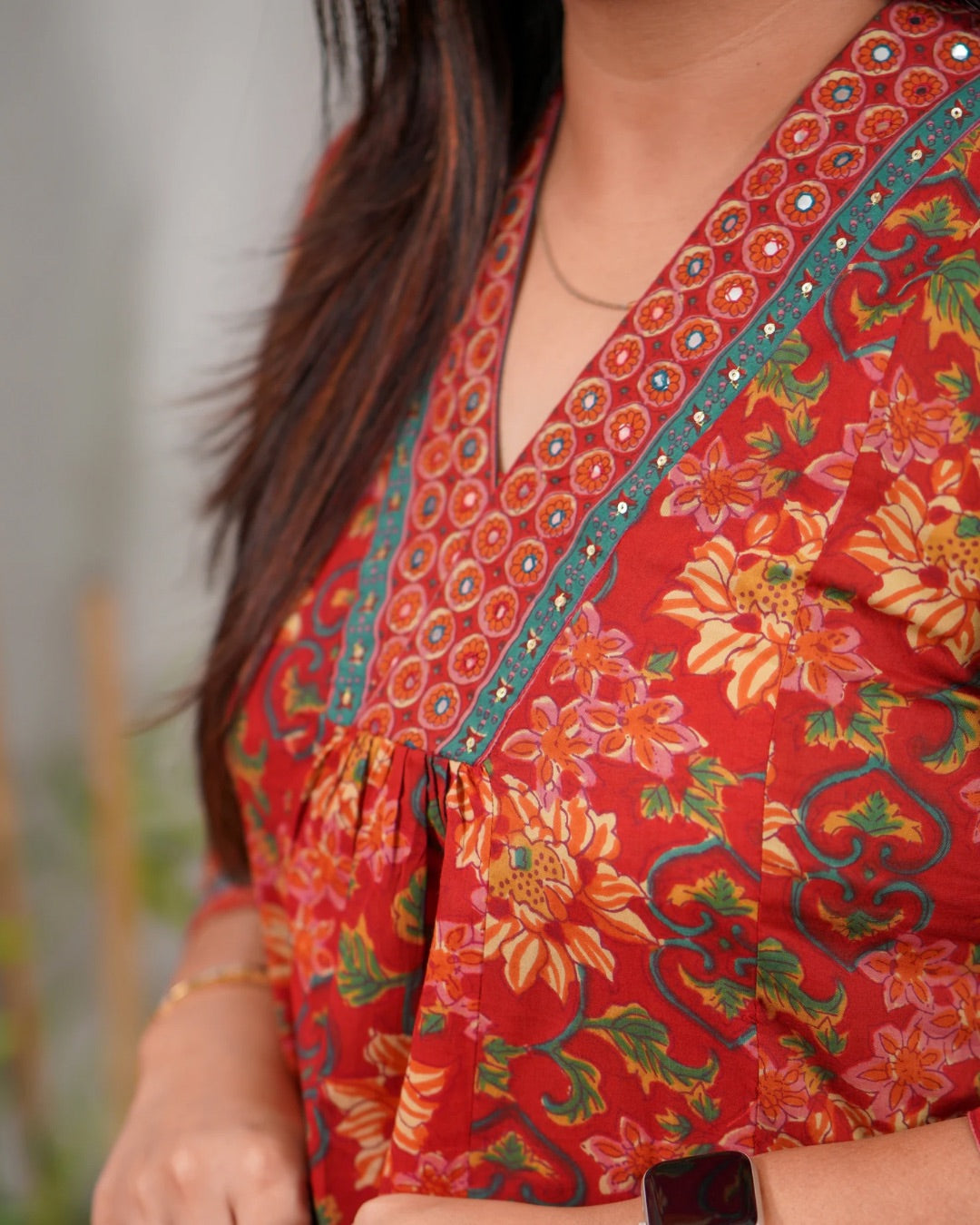 Floral A-line Divider Set with Pocket - The Jaipur Studio